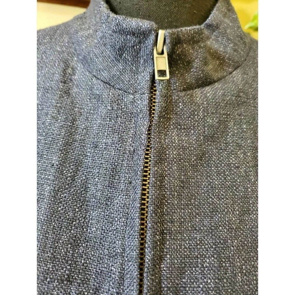 Jones New York Linen Denim Zip Up Jacket, Size 14 - Image 3
