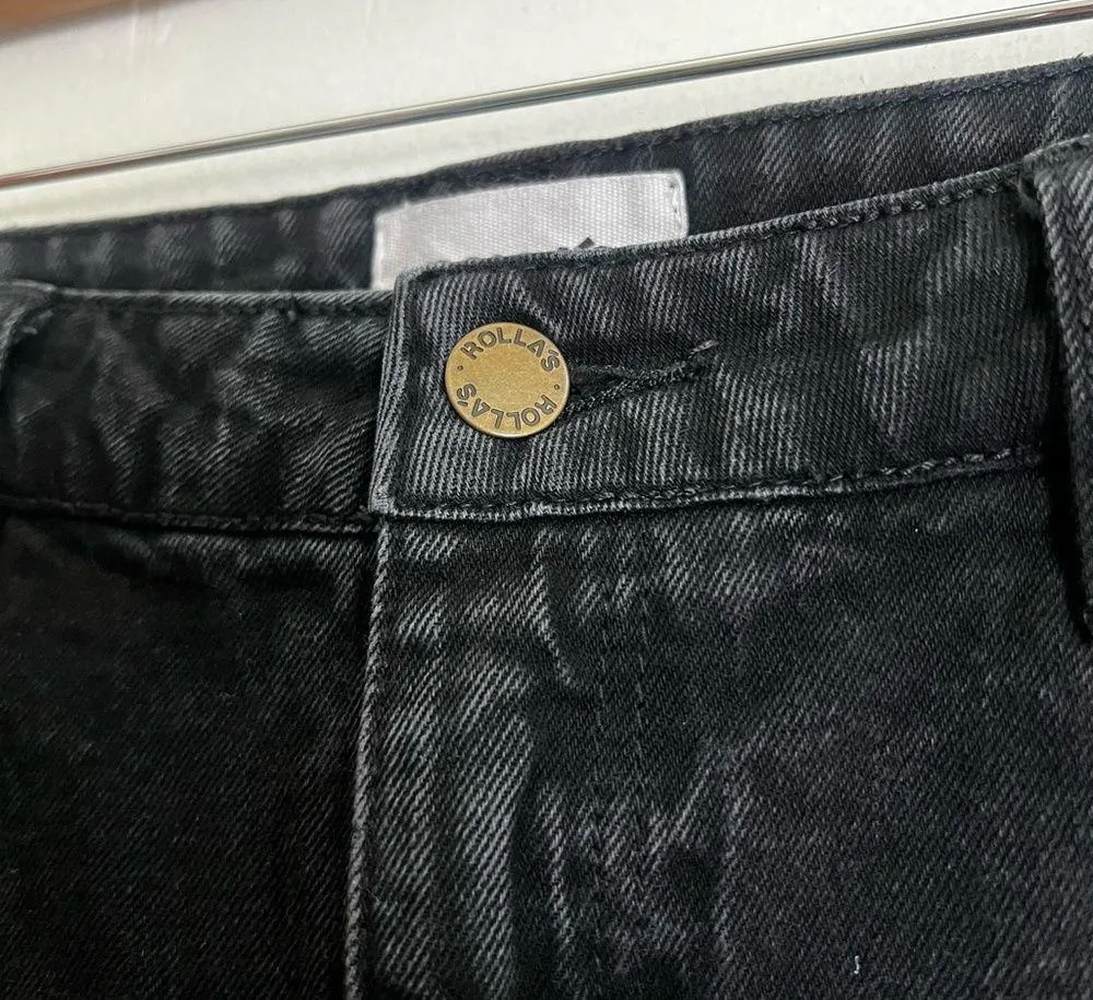 Rollas Miller Black Distressed Ankle Skinny Jeans Size 26 - Image 8