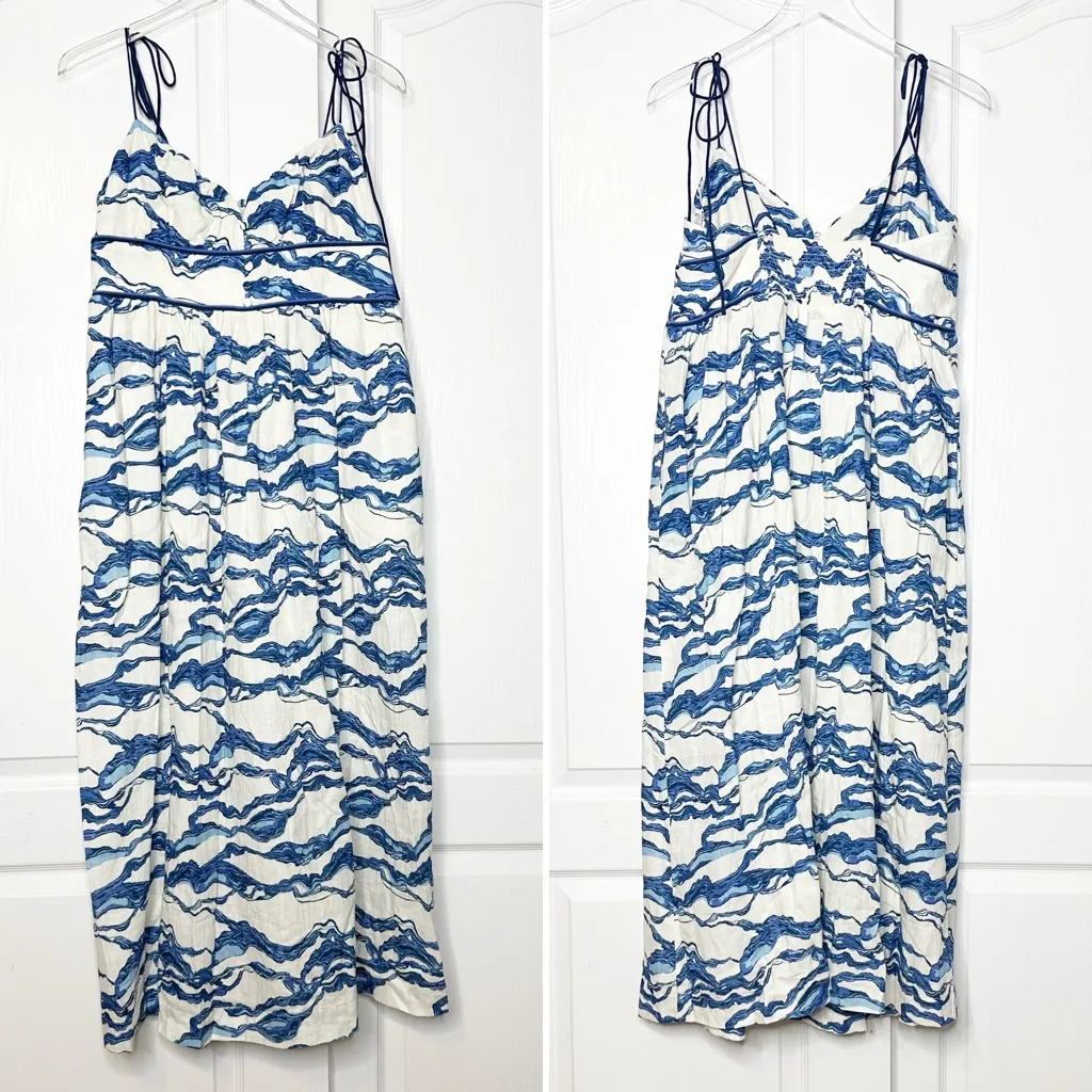 Hofmann Copenhagen Ember Blue Linen Midi Dress EU 40 / US L NWT Size L - Image 7