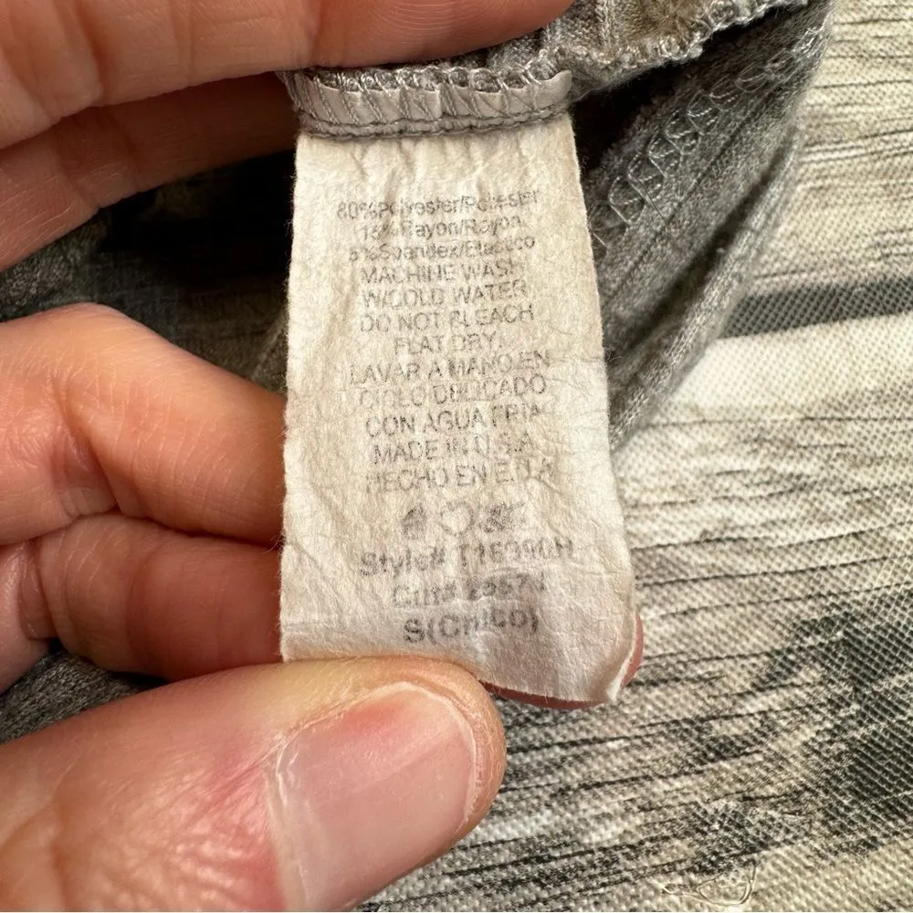 Final Touch Women's Horizontal Ribbed Bubble Sleeve Blouse S SM Small Grey Gray - Image 13