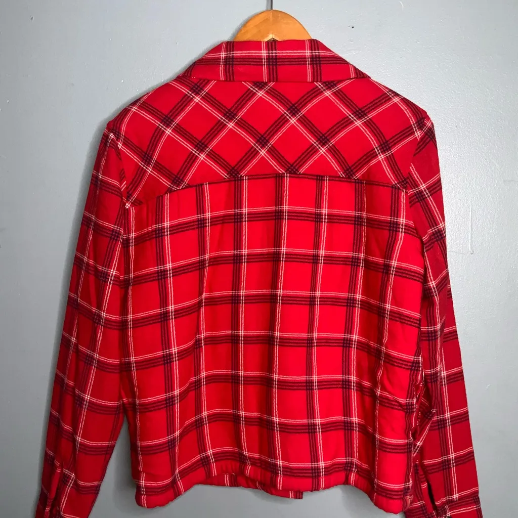Lucky Brand Red Plaid Sherpa Lined Jacket SP - Image 6