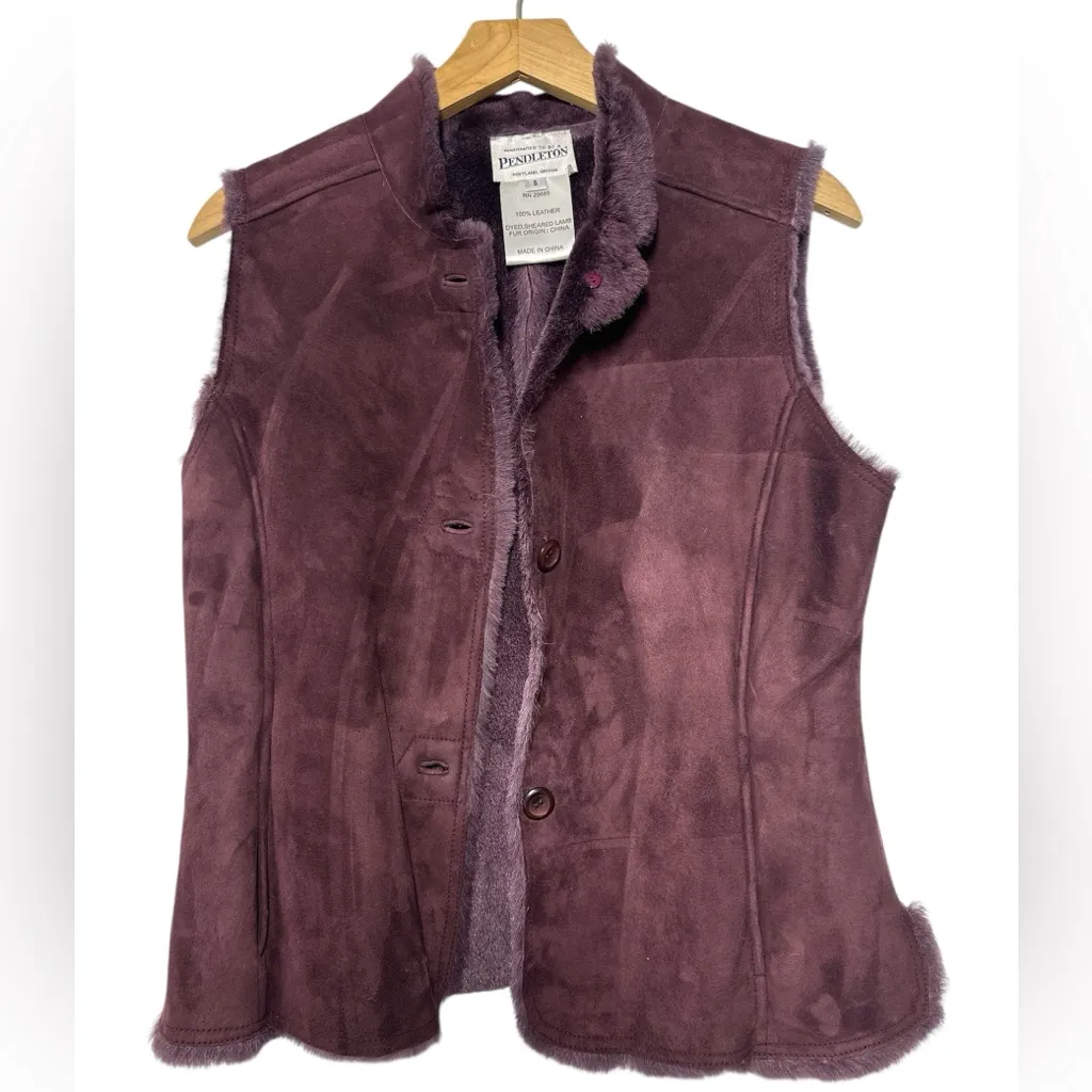 Vintage Pendleton Genuine Fur and Leather Vest - Image 2