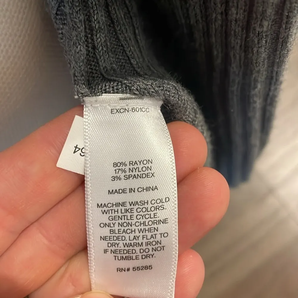 Express Grey Ribbed Open Cardigan - Size XS - Image 6