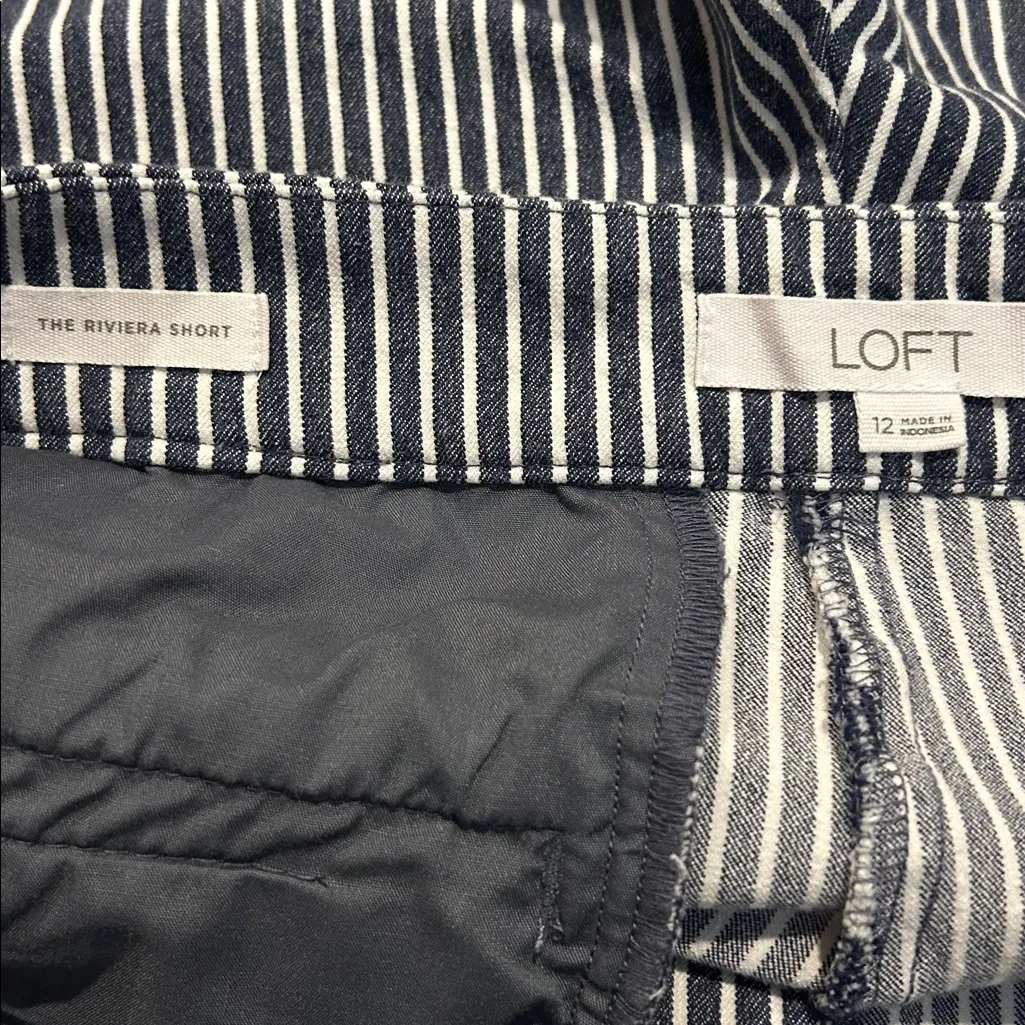 LOFT blue and white striped riviera short - Image 4