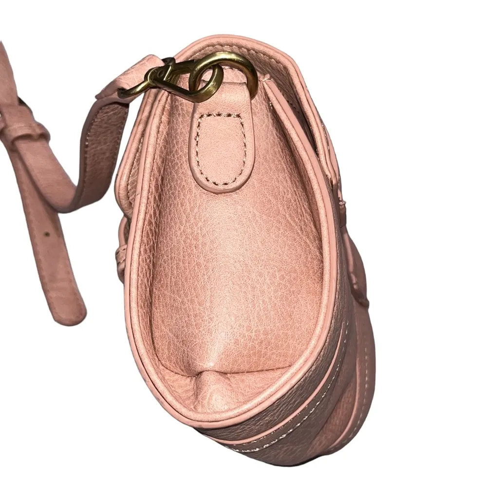 Anthropologie Aidy Pink Faux Leather Barrel Bag - Image 5