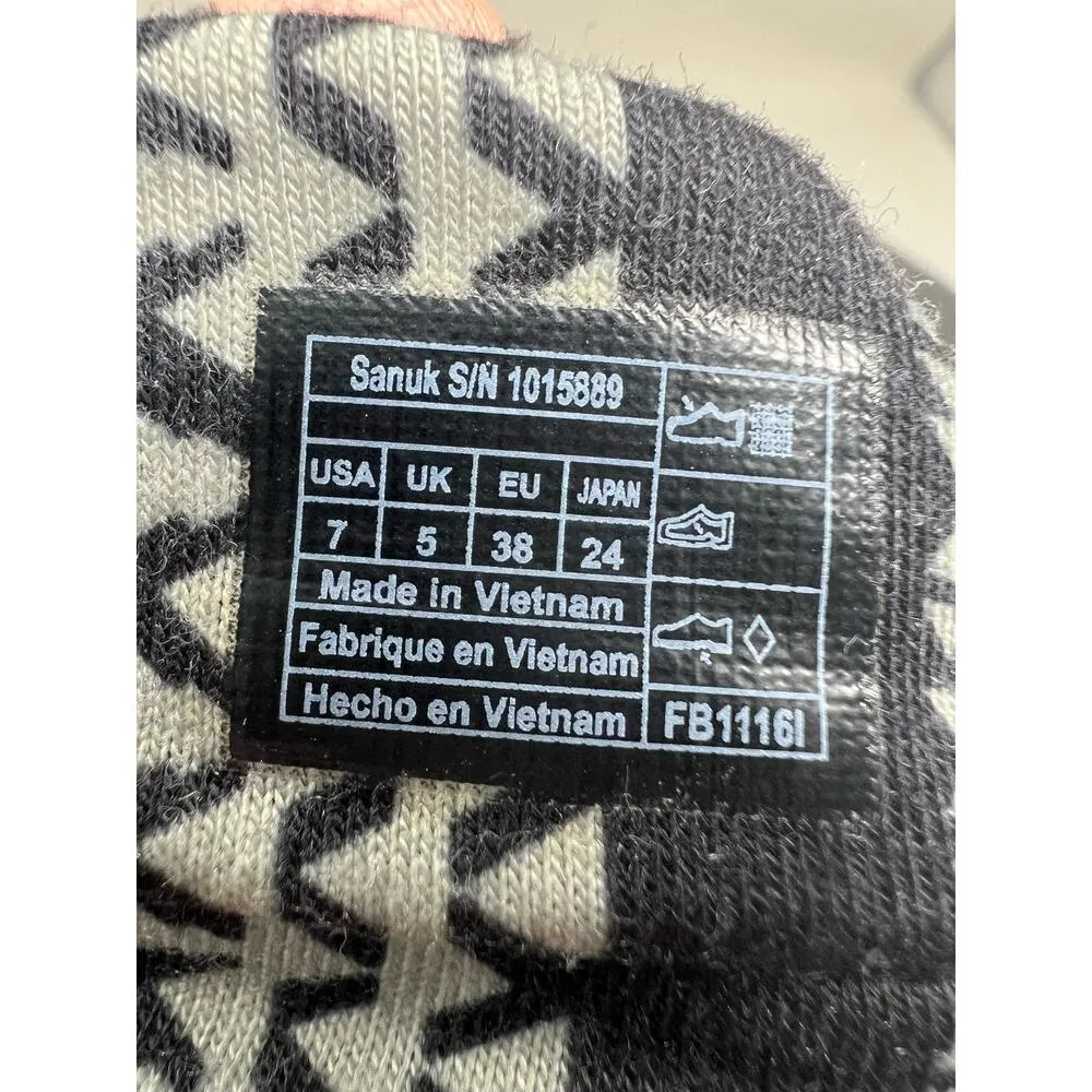 Sanuk Black Gray Geometric Yoga Mat Footbed Slingback Sandals 7 - Image 6