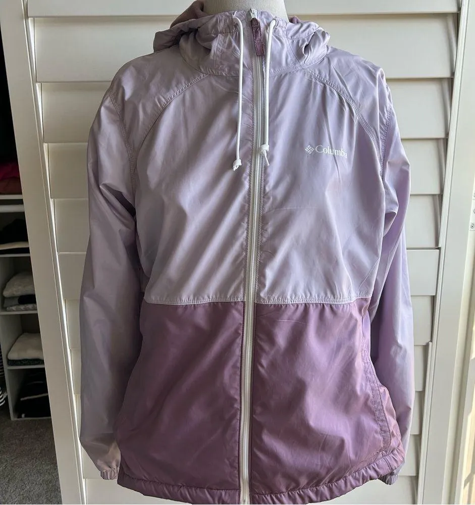 Columbia Purple Hooded Windbreaker Medium - Image 2