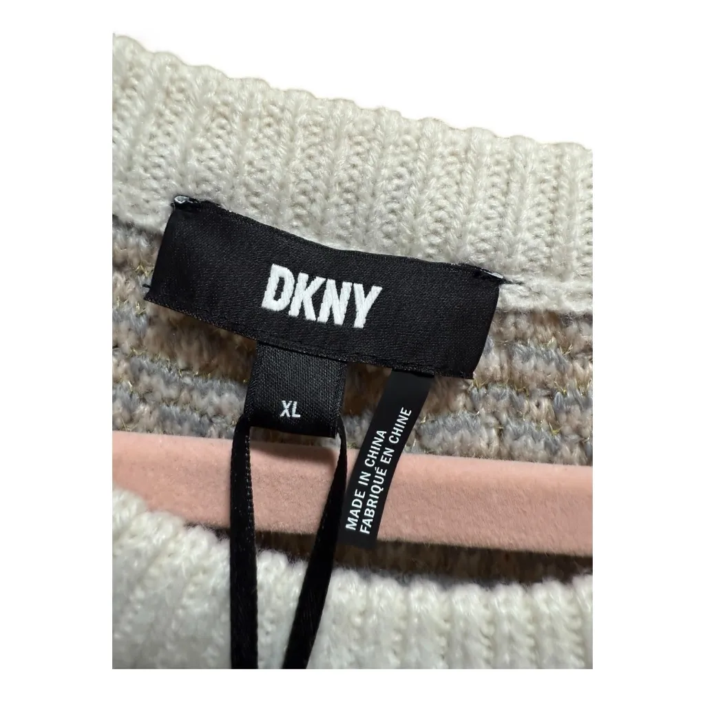 Women’s DKNY Size XL Ribbed Fringe Crewneck Sweater NWT (flaws noted) - Image 12