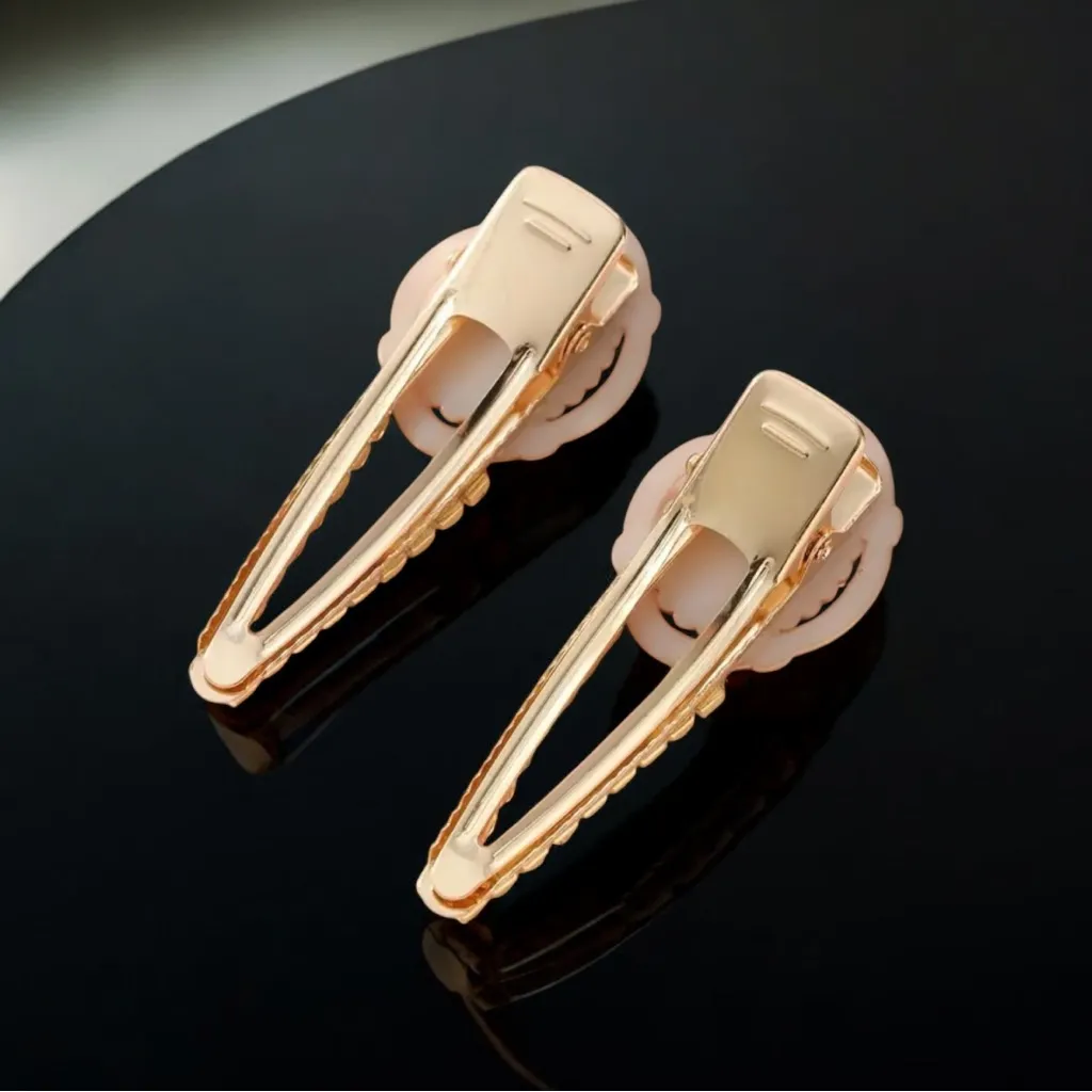 Set Of 2 Personality‎ Unique Duckbill Clips Exquisite Faux Pearl Decor Gold - Image 3