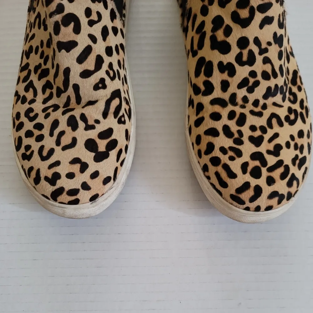 Coconuts By Matisse Harlan Leopard Animal Print High Top Real Fur Sneakers 8.5 - Image 6