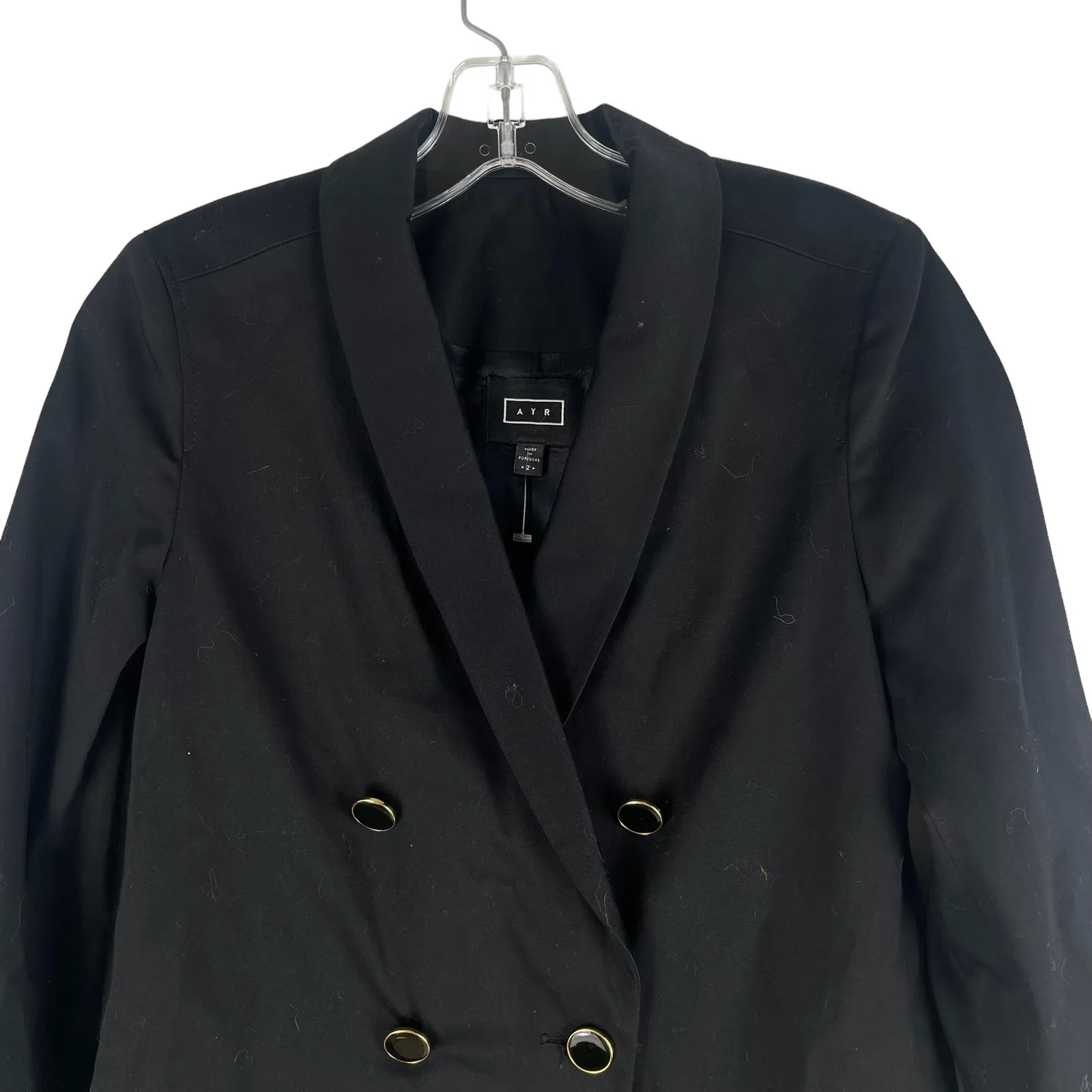 AYR  The Coast Double Breasted Blazer Jacket Black Size 2 - Image 5