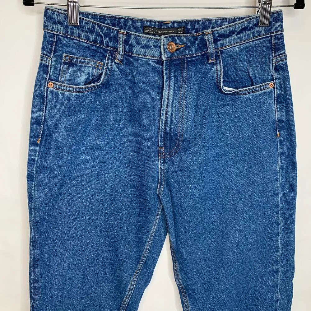 Zara Tafaluc denimwear Straight Leg Mom Jean Sz 6 - Image 5