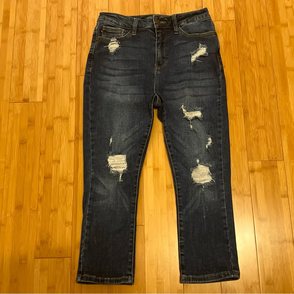 Judy Blue Women’s Capri Fit Distressed Streetwear Stretch Skinny Jeans|Size:3/26 - Image 15