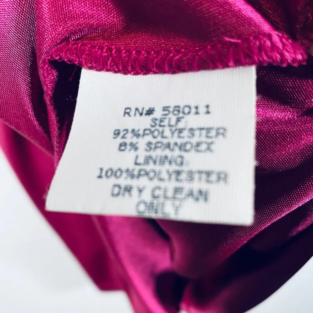 David Meister Women V-Neck Stretch Ruched Cocktail Dress 3/4 sleeve Pink Sz 4 SM - Image 7