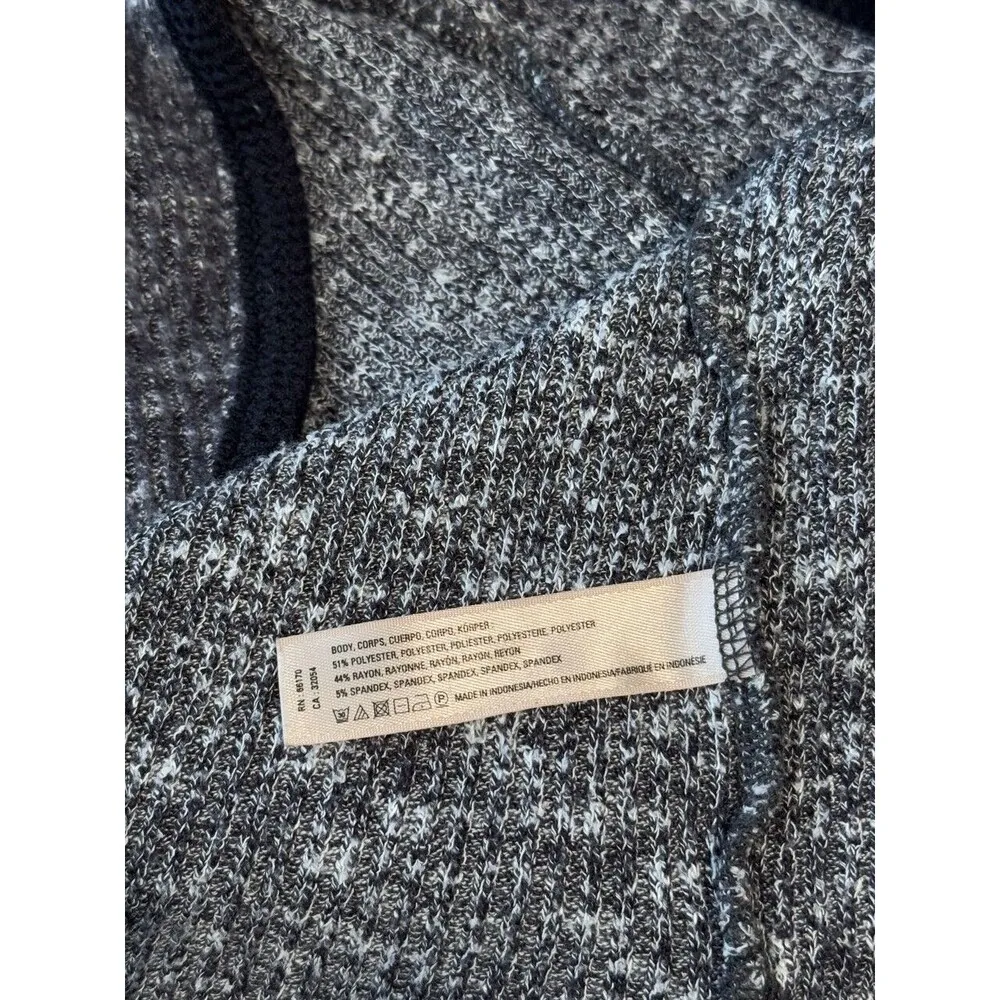 Anthropologie Saturday Sunday Sweater Gray Weekender Quarter Zip Pullover Medium Black - Image 12