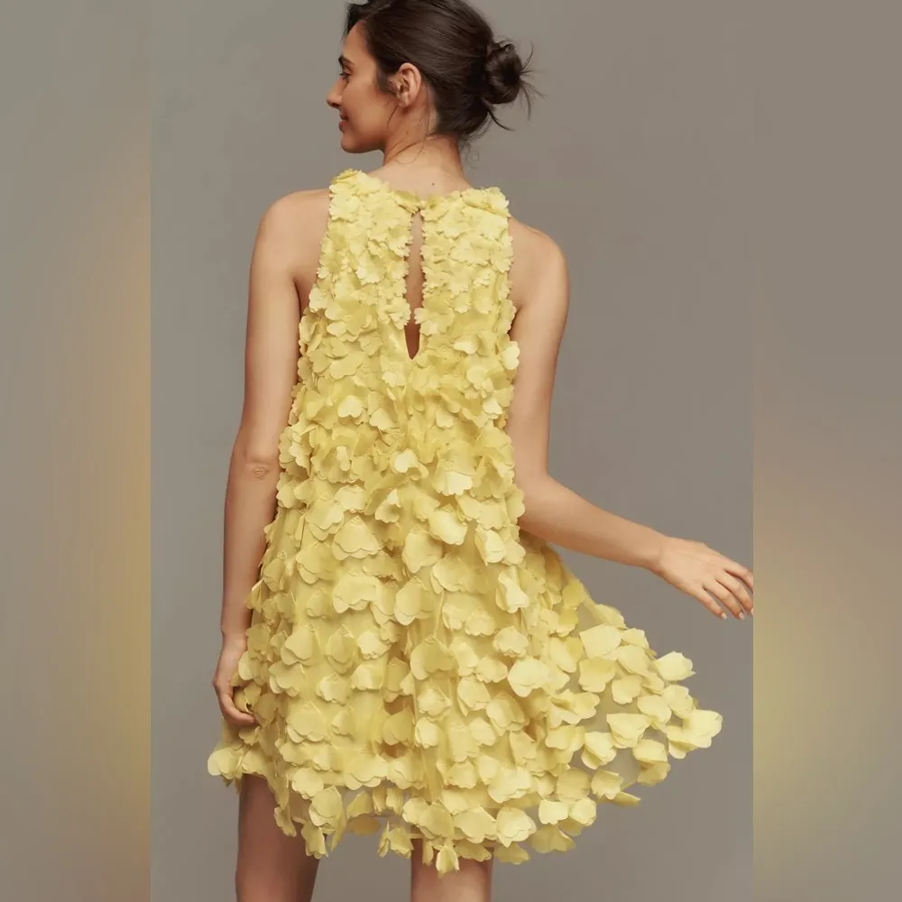 Anthropologie Maeve Sleeveless Floral Appliqué Mini Dress - Image 4