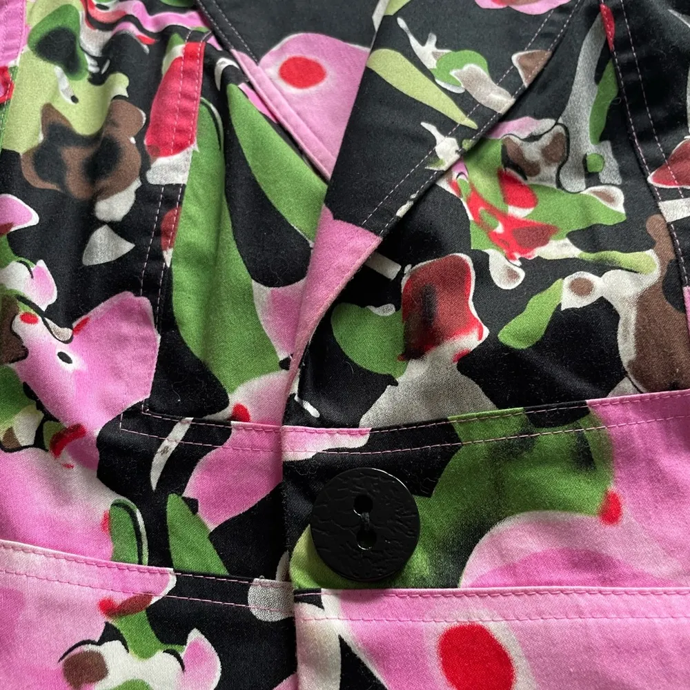 EUC Funky Floral Stretch Cotton Insight New York Jacket 14 Boho Indie Sleeze Pink - Image 4