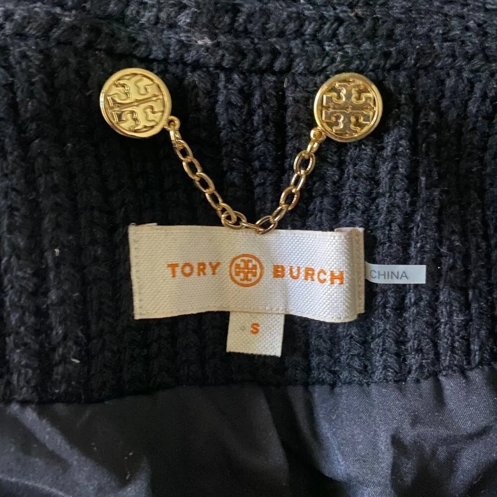 Tory Burch sz‎ S 100% Wool knit collared button coat - Image 8