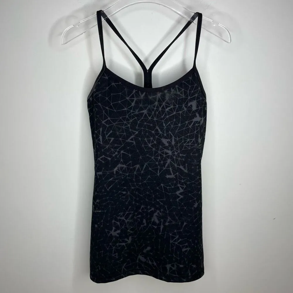 Lululemon Tank Lot Power Y &‎ Crew Built In Bra Top 4 6 Gray Black Workout Gym - Image 6