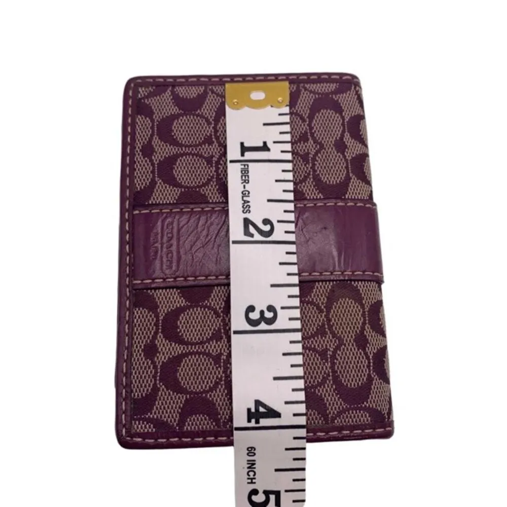 COACH Purple Signature Canvas Card Holder - Image 5