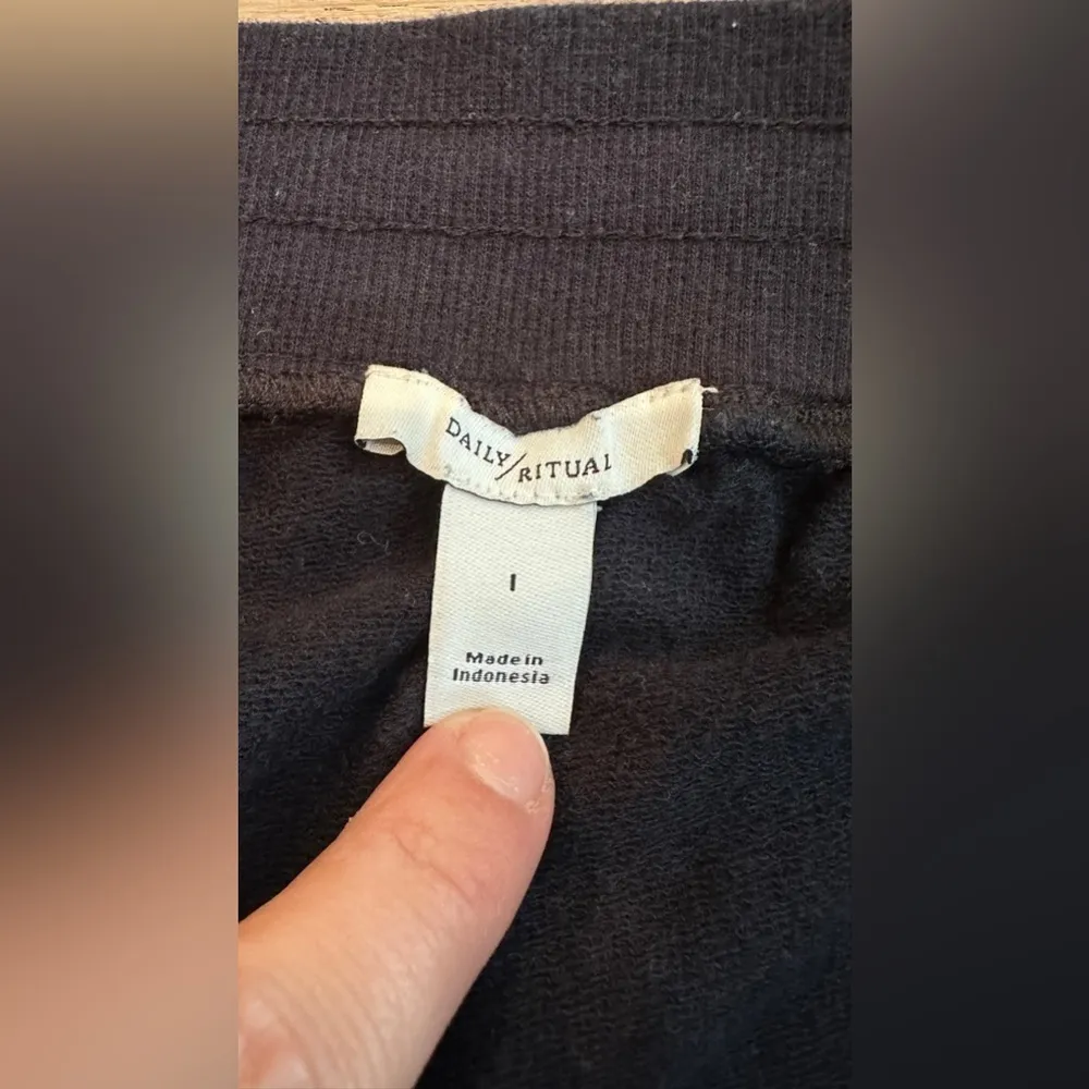 Daily ritual knit terry cotton knit skirt navy blue size large - Image 6