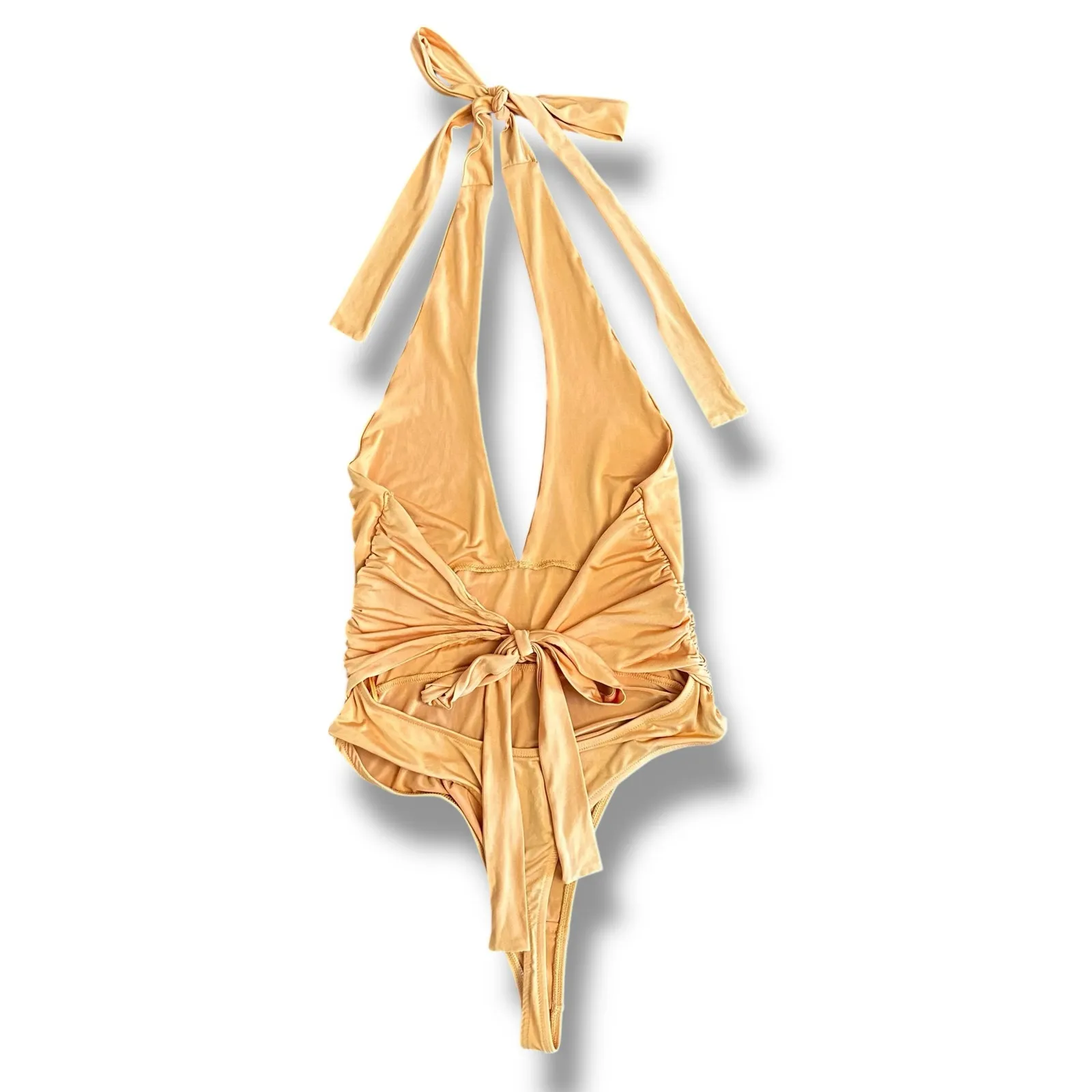 Out From Under Halter‎ Bodysuit Peach Apricot Women’s Size M Urban Outfitters - Image 4