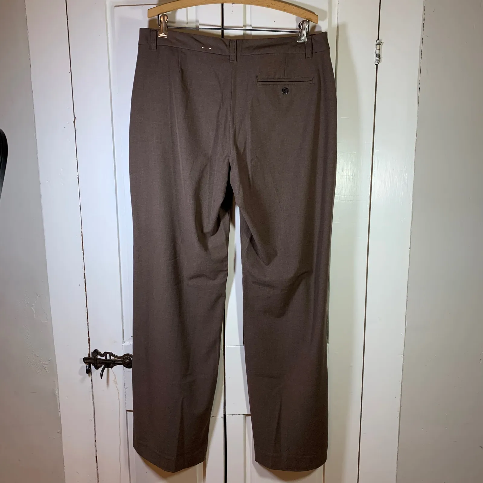 VTG Y2K Old Navy Women's Brown Essential Stretch Pants Size 14 Long At Waist - Image 2