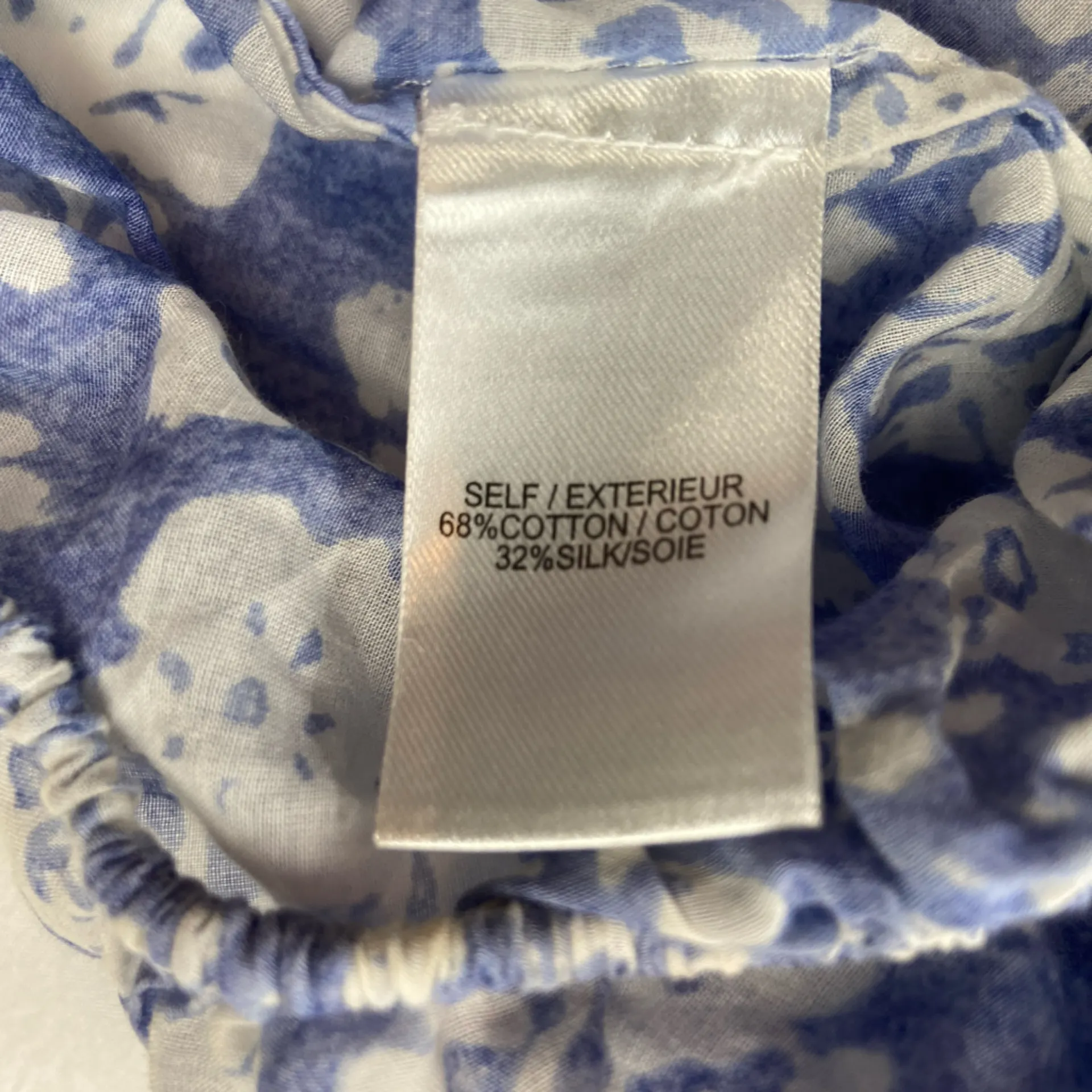 LoveShackFancy Floral Blue‎ Popover Cropped Top Size Large - Image 7