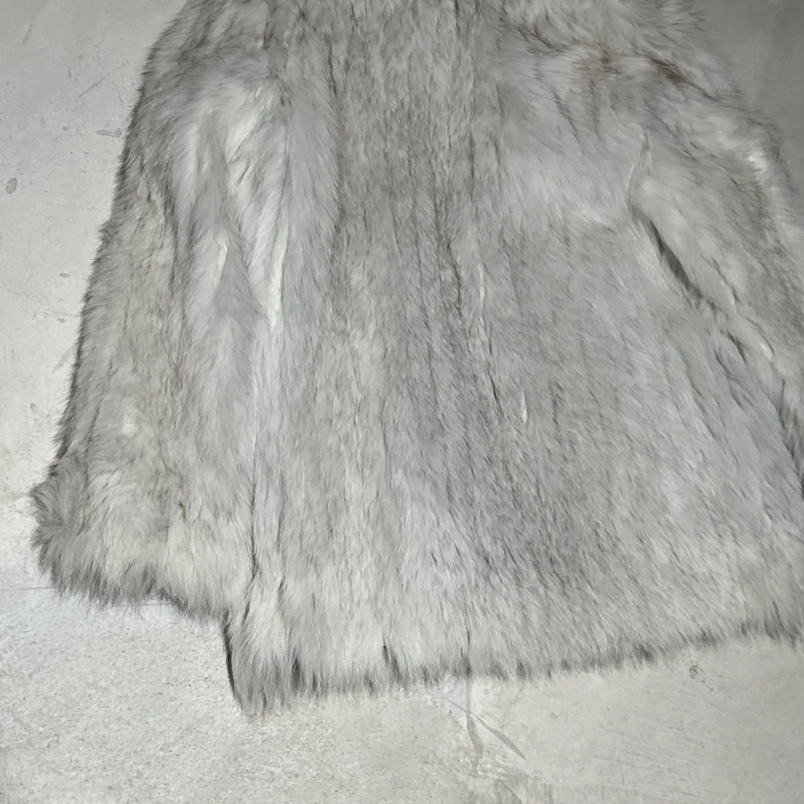 Vintage SAGA FOX Fur Coat Women's Size M SILVER TAG White Grey Korea 1970s Size M - Image 15