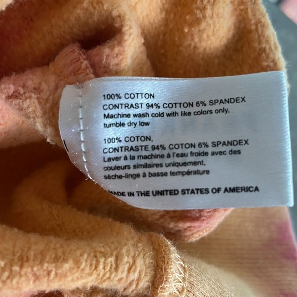 Frankie’s Bikinis Sherbet Tie Dye Heart Burl Cropped Hoodie Sweatshirt‎ Medium - Image 8