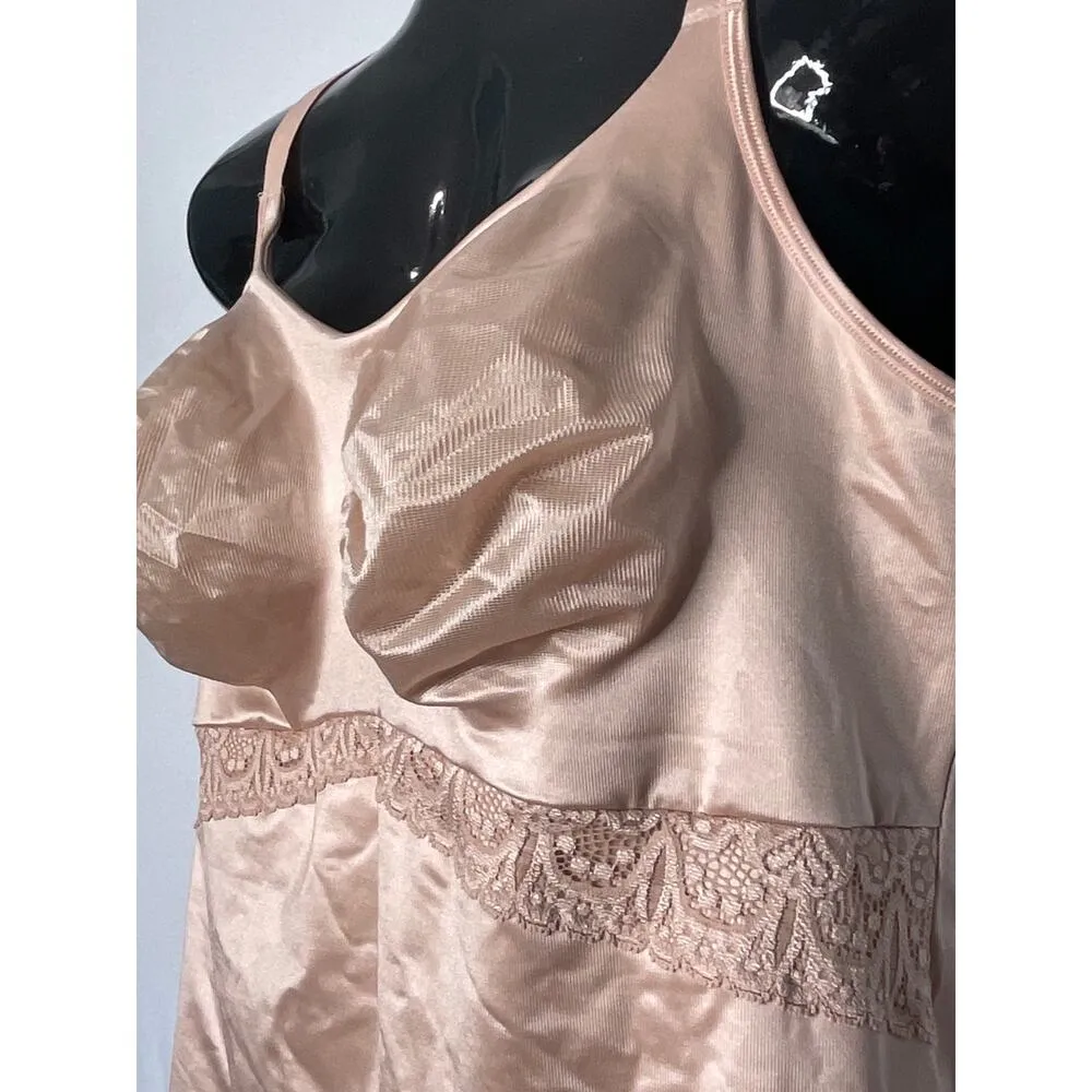 Ruby Ribbon Size 46 Tan Lace Second Skin Cami Tank Shaper Adjustable Straps - Image 3