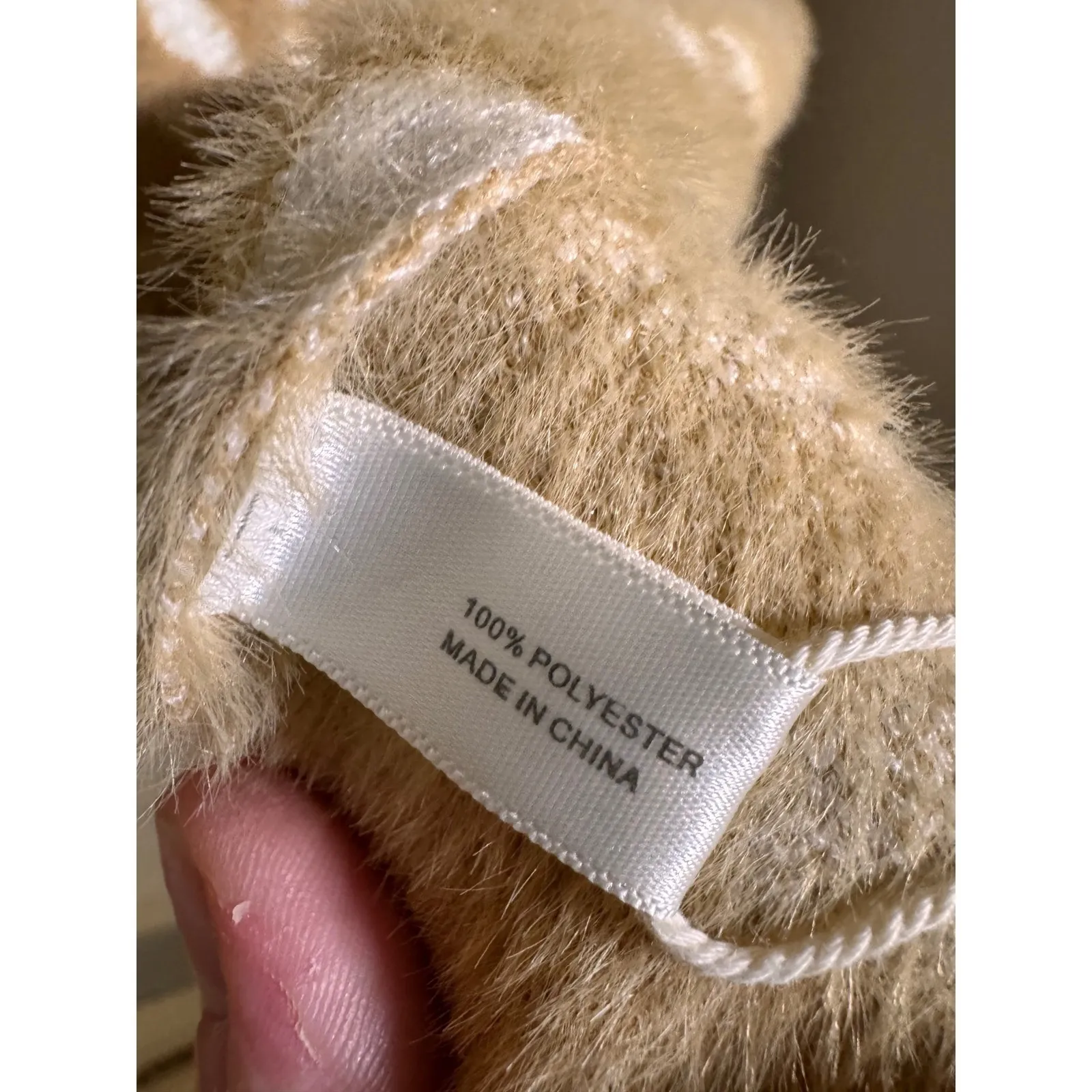 Fadivo New York NWT Fuzzy Oversized Scarf Shawl Camel Tan Abstract Fringe Wrap - Image 3