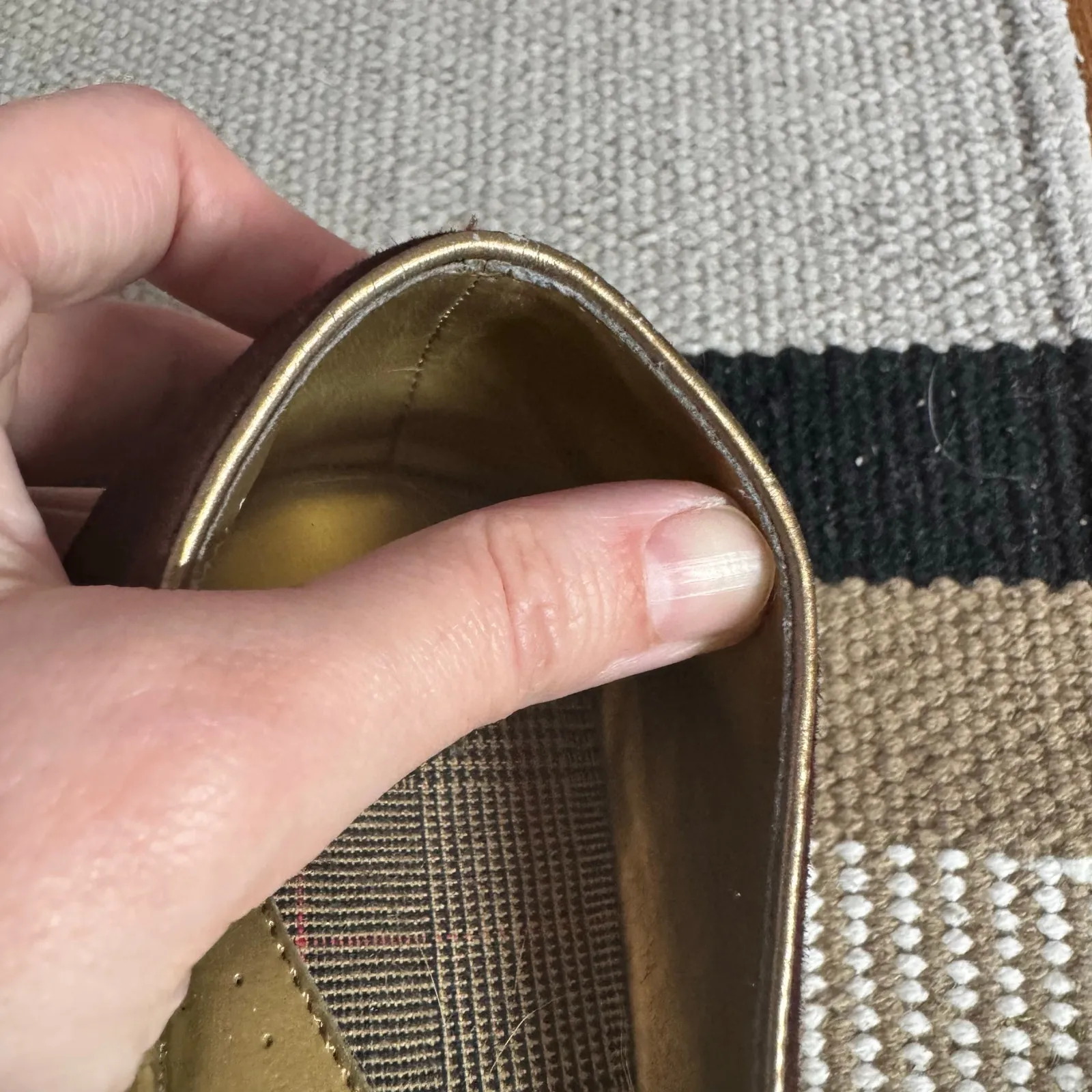 Sam & Libby Ballet Flat Square Toe Shoe Women 6M Brown Minimal Preppy Suede - Image 4