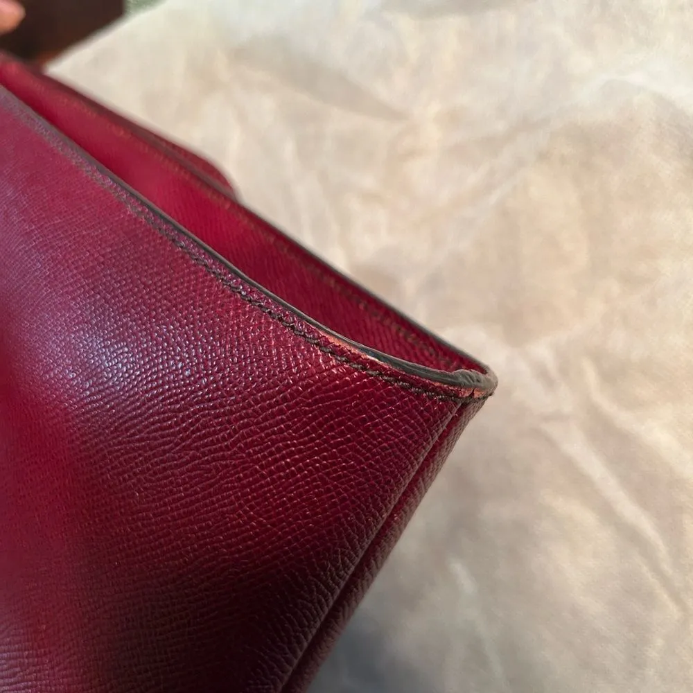 Authentic Dolce & Gabbana Sicily Burgundy Leather Tote - Image 13