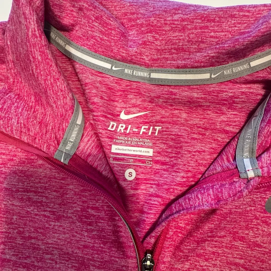 NIKE WOMEN'S DRI-FIT ELEMENT HALF
ZIP RUNNING TOP SHIRT PINK - Image 7