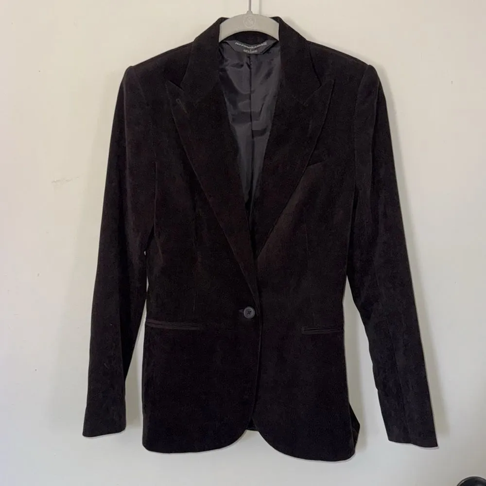 Norma Kamali Black Corduroy Blazer Jacket Size 4 Fitted Lined Stretch Classic - Image 6