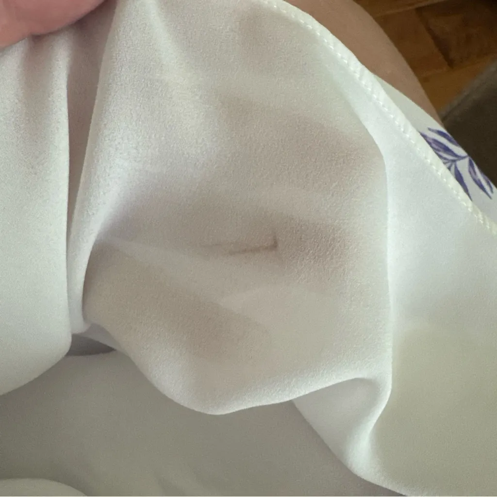 Hippie Rose Cami Tank Top Women’s Large White Purple Floral Flowy Feminine - Image 5