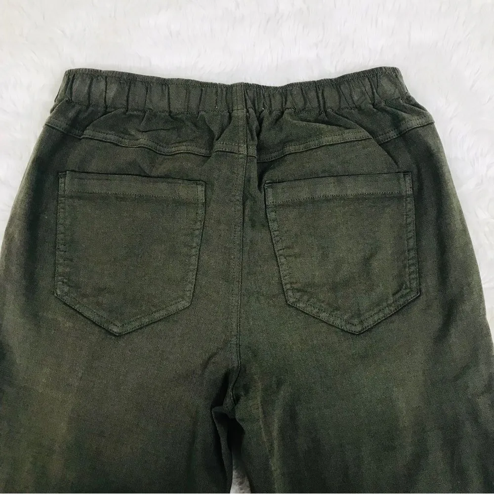 Pistola Dark Green Mid Rise Trouser Pant‎ Tapered Leg Elastic Waist Size 26 - Image 7