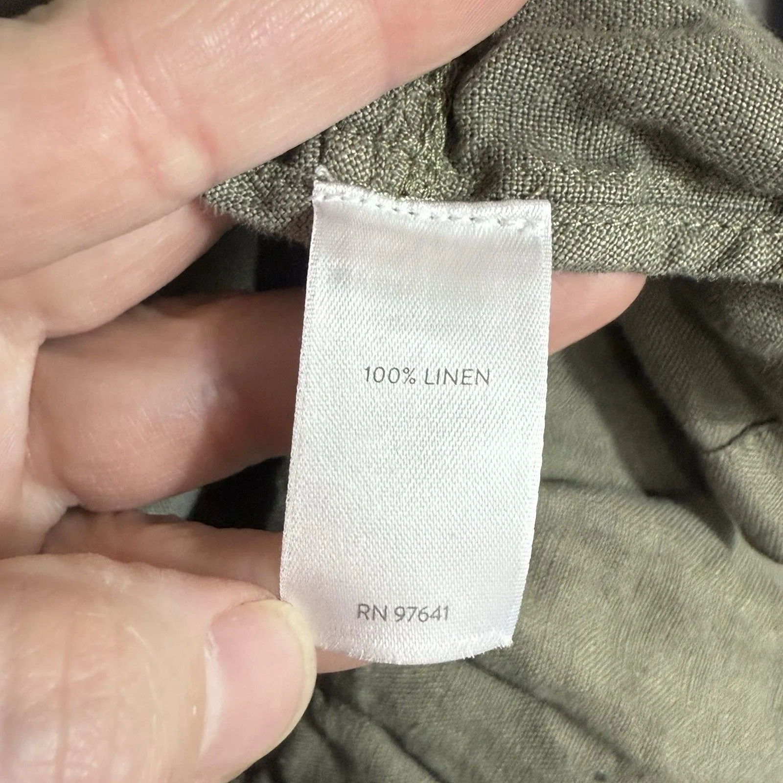 J. Jill Pure Jill Olive Green Linen Open Front Cardigan Coatigan Ruffle Size M Size M - Image 10