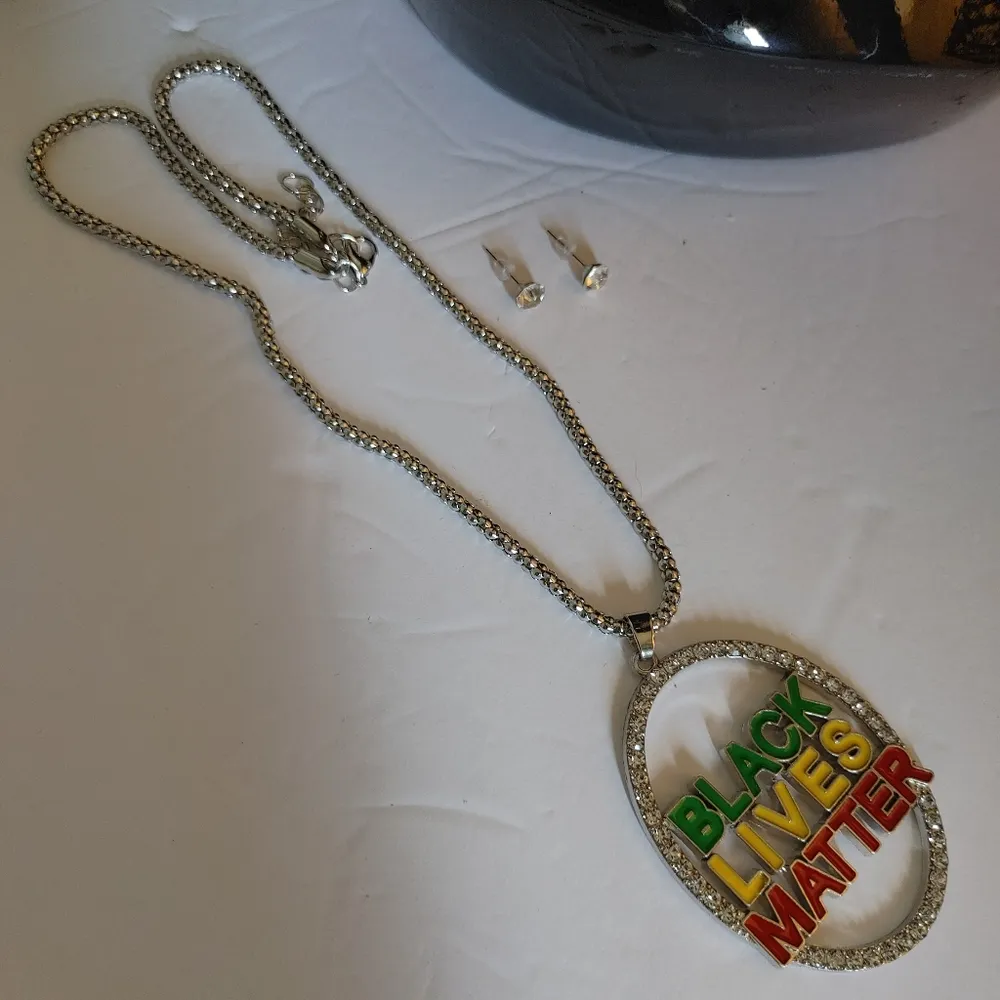 Silver Black Lives Matter Pendant Necklace - Image 3