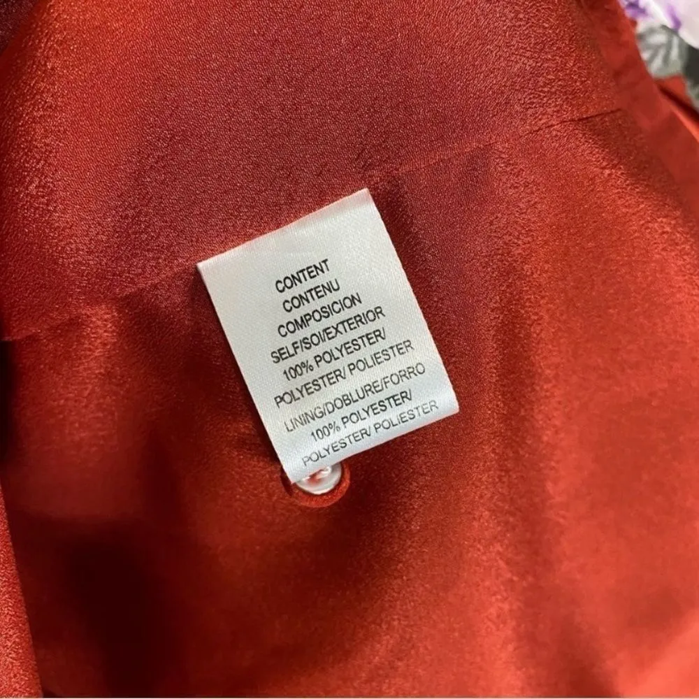 WAYF Floral Puff Sleeve Ruffle Layer Red & Violet Polka Dot Dress - Image 10