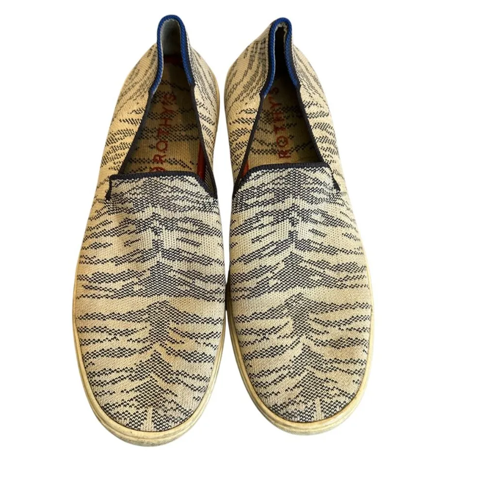 Rothy's The Original Sneakers Maritime Tiger Shoes Slip-On Flats Size 10.5 Women - Image 3