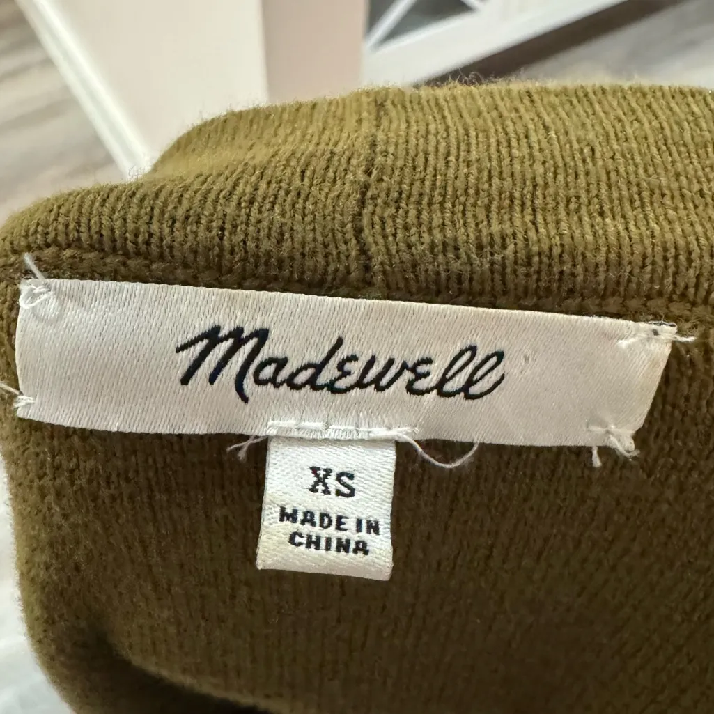 Madewell Miller Olive Green Women's cardigan oversized long Size XS - Image 3