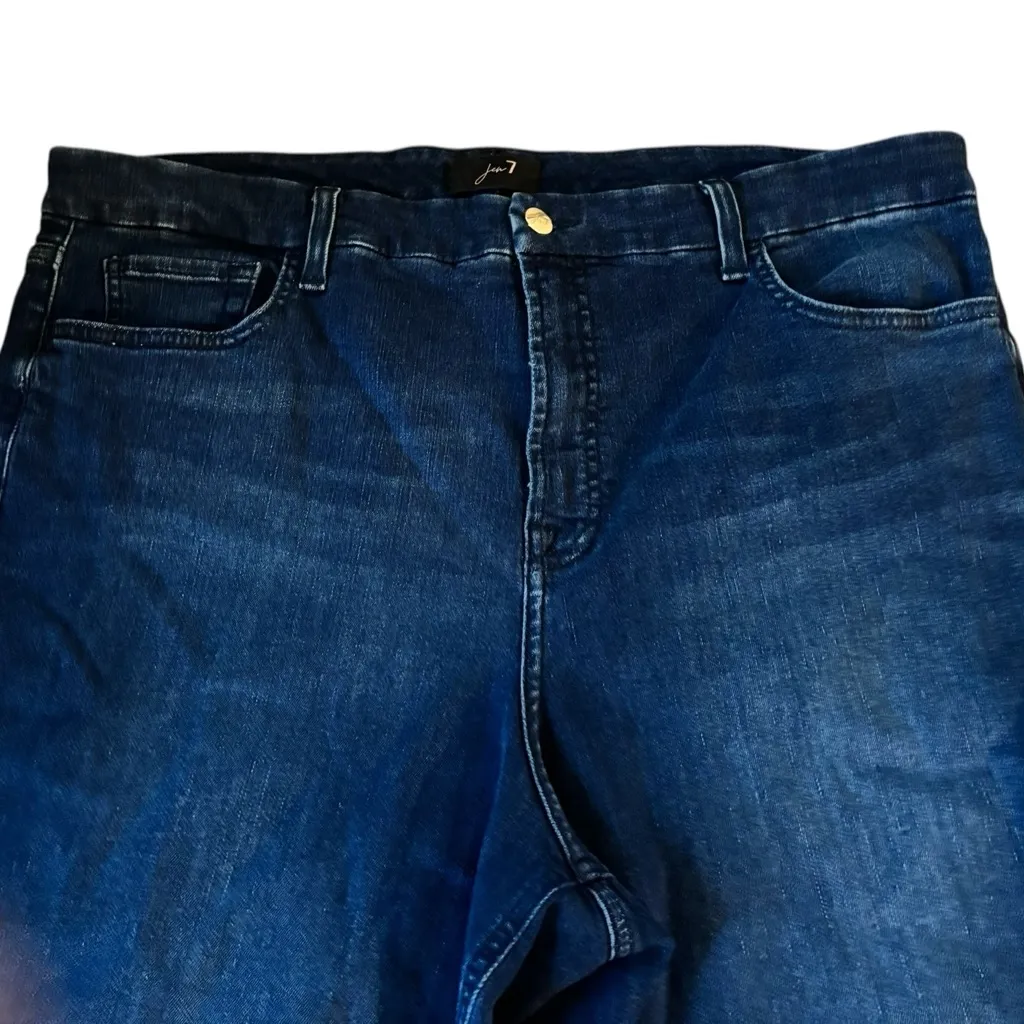 Jen 7 By 7 For All Mankind Kick Crop Dark Denim Jean Size 18 Stretch Casual Fall - Image 3