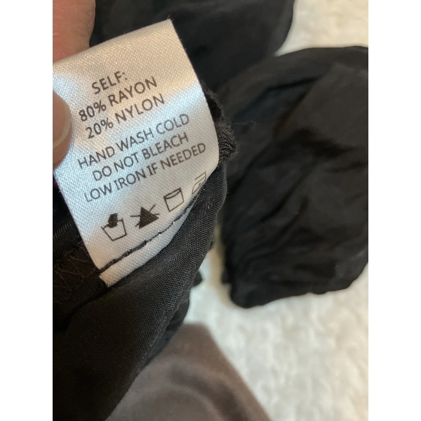 lalavon Black Crinkle Gauze Button Up Shirt Blouse Long Sleeve Sheer M Size M - Image 6