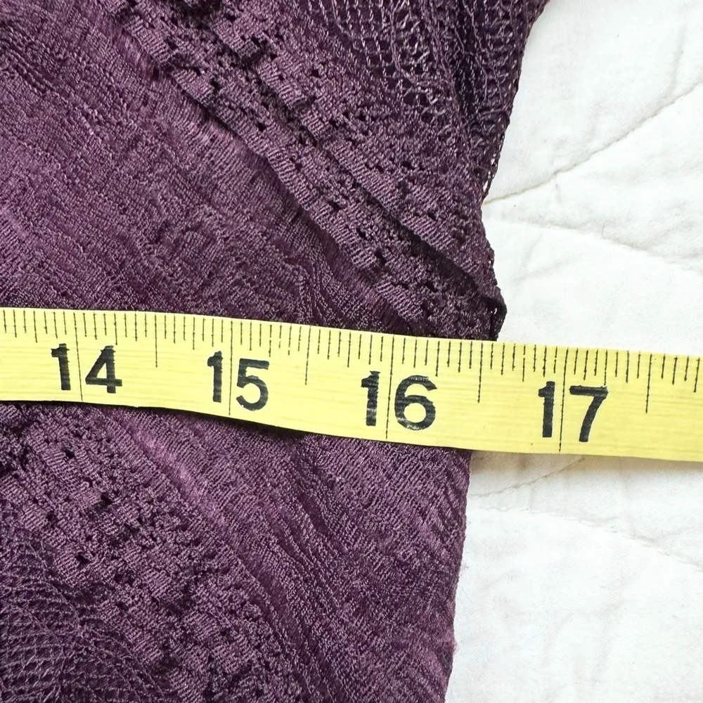 Jessica Simpson Dark Lace Ruffle Asymmetrical Dark Fairy Dark Coquette Purple M - Image 8