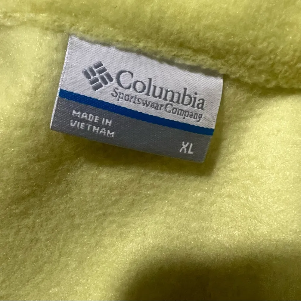 Columbia Full zip Fleece Jacket size XL yellow - Image 2