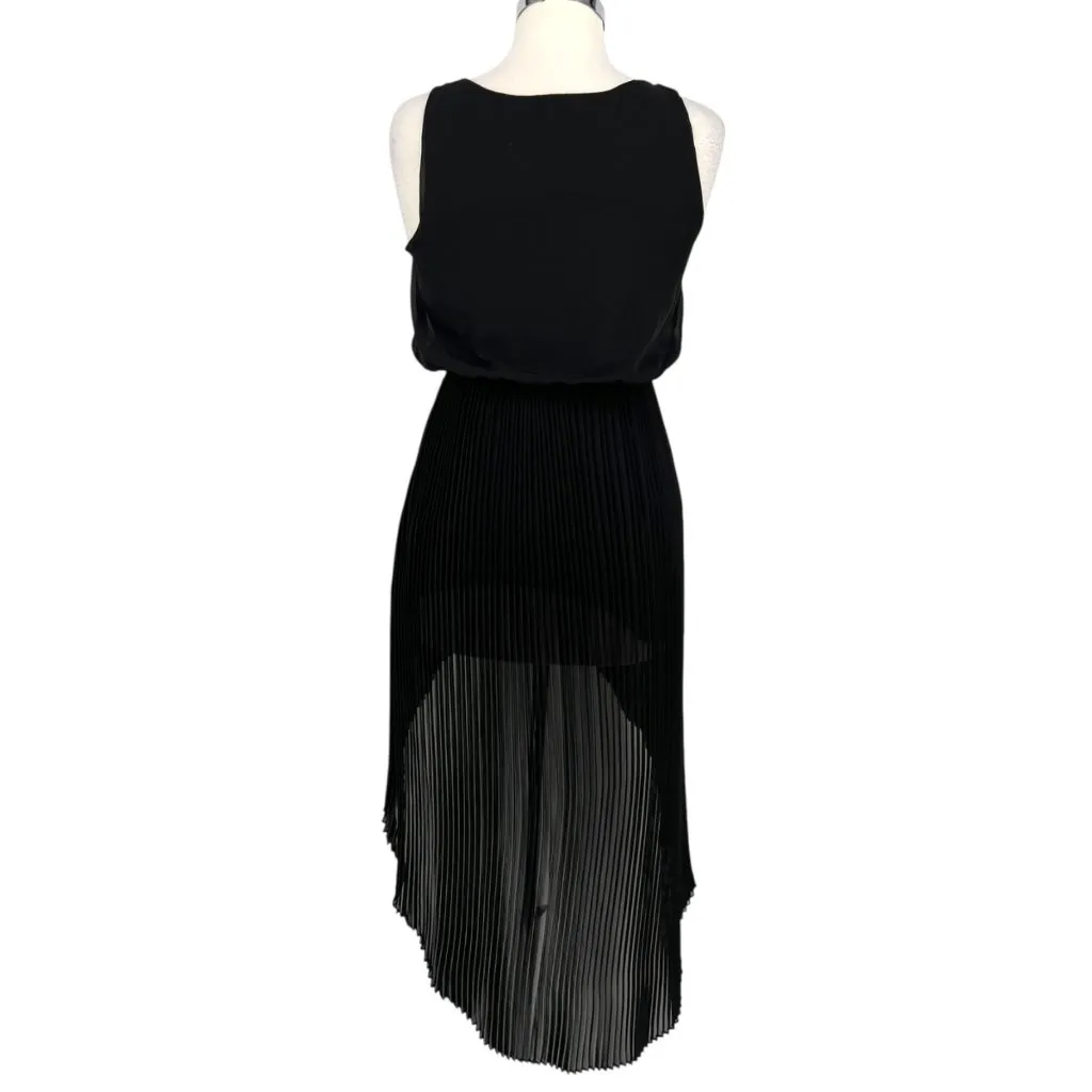 The Vintage Shop Pleated Skirt Sleeveless High Low Dress Black Size Small - Image 5