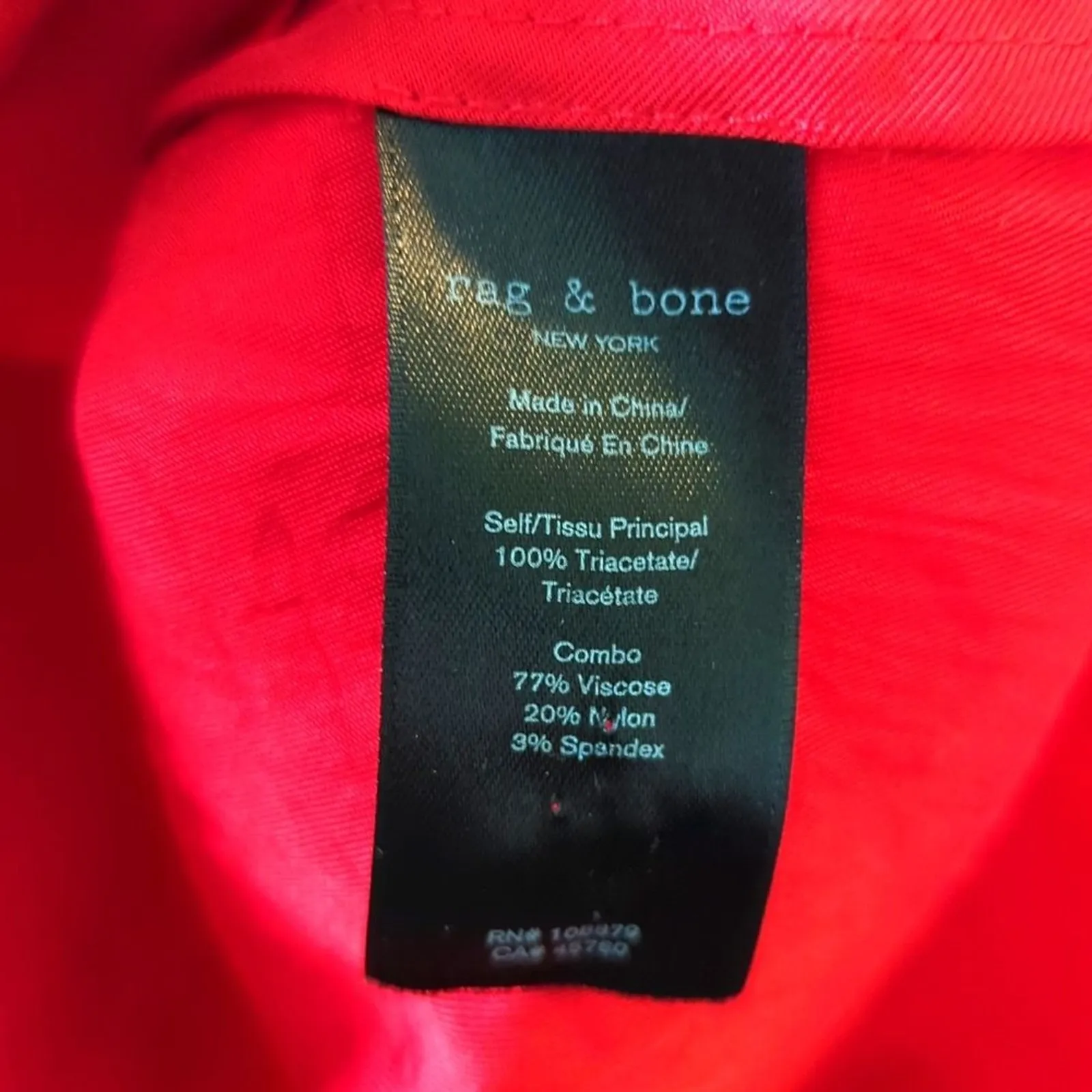 Rag & Bone Shirt XS Red Zip Top Long Sleeve Blouse Designer Career Work Wear - Image 5