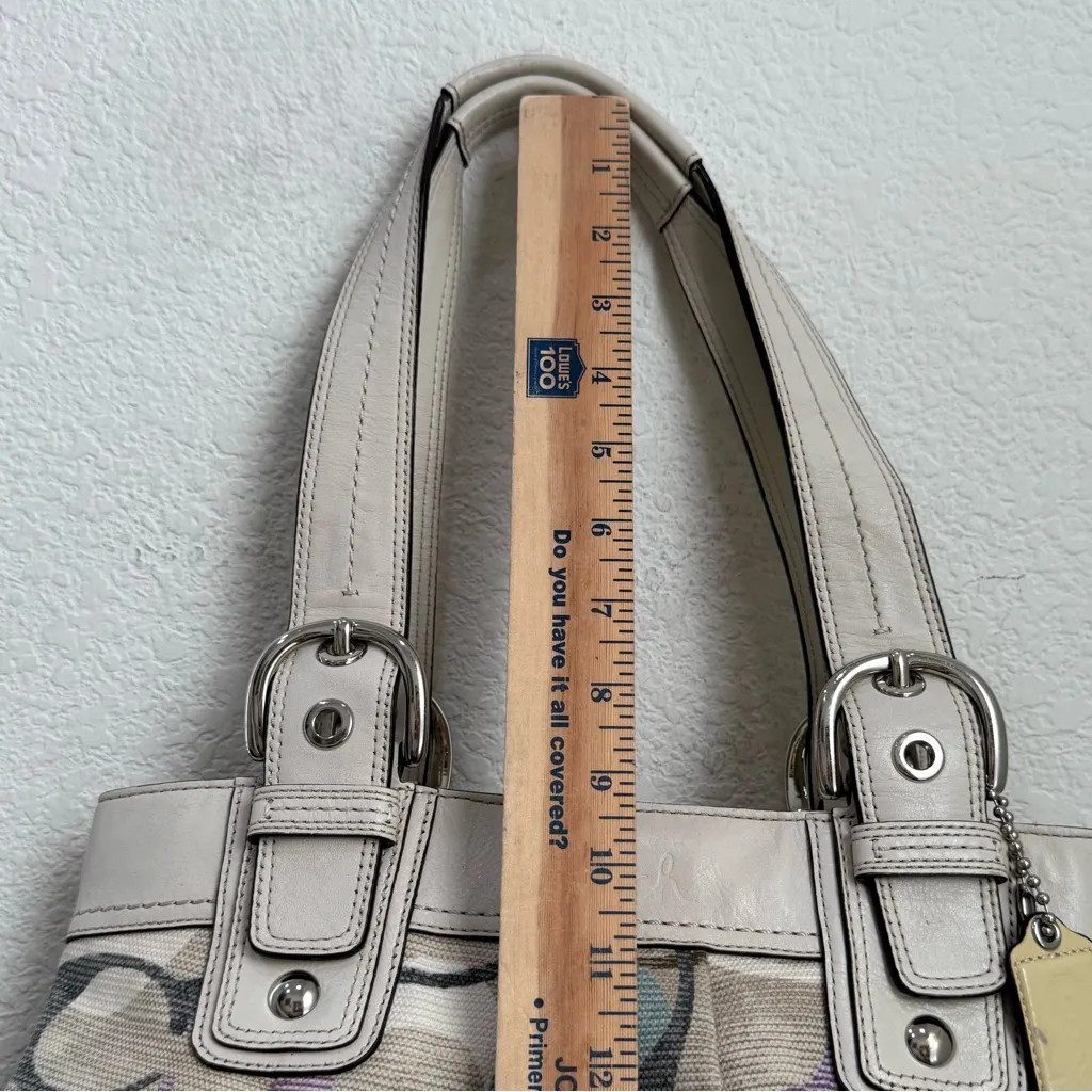 COACH 16591 Soho Linen Op Art Tote Multicolored Jacquard Canvas Shoulder Bag - Image 7